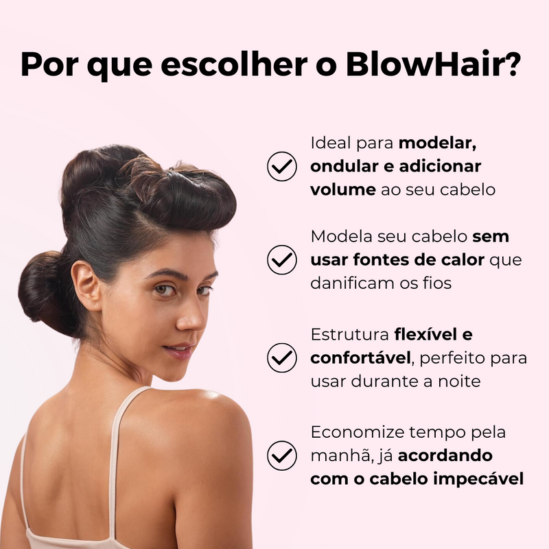 Conjunto de 3 Rolos Modeladores de Cabelos sem Calor - BlowHair