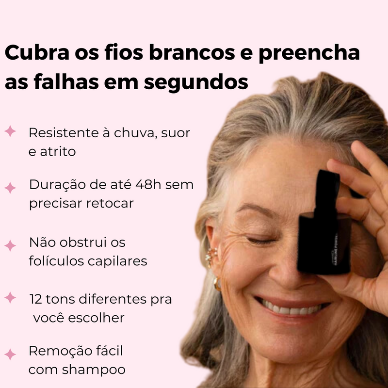 Maquiagem Capilar para Cobertura de Falhas e Cabelos Brancos - HairMake