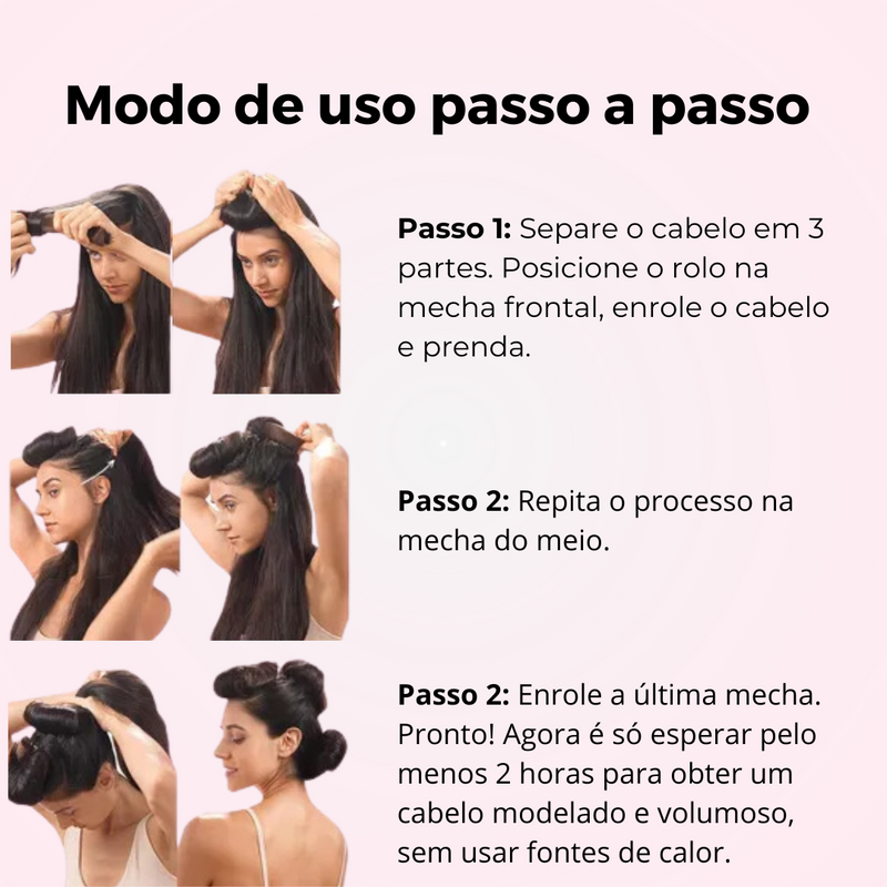 Conjunto de 3 Rolos Modeladores de Cabelos sem Calor - BlowHair