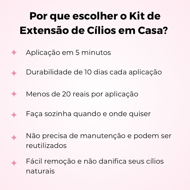 Kit Extensão de Cílios em Casa - GlamLash