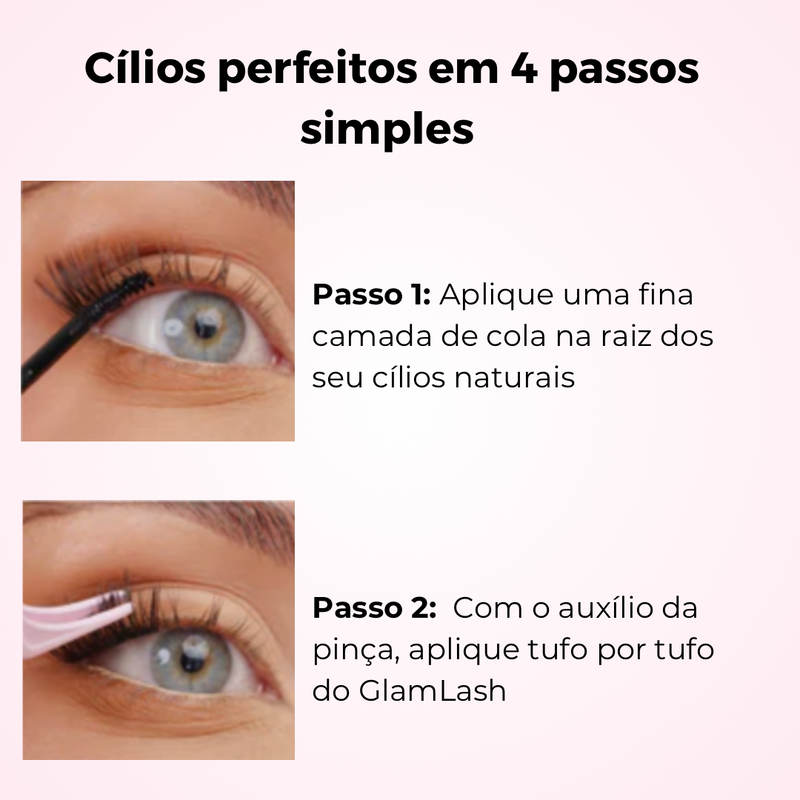 Kit Extensão de Cílios em Casa - GlamLash